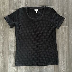 ARMANI Collezioni Black Textured Top